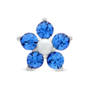 Pearl blue flower stud piercing