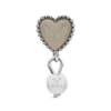 Beige cream heart pearl drop piercing