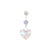 Clear heart dangle belly piercing