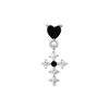 Black heart mini cross piercing
