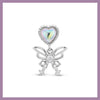 Dainty heart butterfly drop piercing