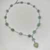 Green pastel agate star heart necklace