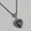 Swarovski black heart lock necklace