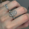 Sterling silver heart chain melt ring