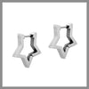 Silver star hoop earrings