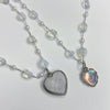 Holographic moonstone heart necklace