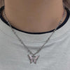 Aurora melting butterfly ball chain necklace
