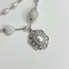 White pearl double quartz gemstone necklace set