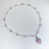 Baby pink heart cubic necklace