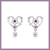 Floral heart drop earrings