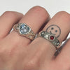 Heart aqua gem stone sterling silver melt ring(pre-order only)