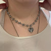 Rope chain heart thorn necklace