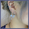 hologram star drop hoop earrings