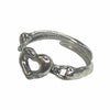 Sterling silver heart chain melt ring