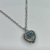 Swarovski bright blue antique lock necklace