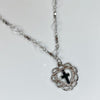 Black cross lace necklace