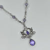 Purple angel crystal drop necklace