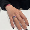 Triple gem purple square melt ring
