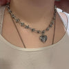Rope chain heart thorn necklace