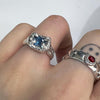 Claw blue topaz sterling silver ring (pre-order only)