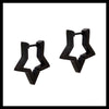 Black star hoop earrings