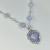 Baby blue heart glitter sapphire necklace