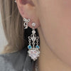 Chandelier heart sun drop earrings