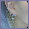 hologram star drop hoop earrings