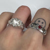 Heart white swar gemstone sterling silver melt ring (pre-order only)