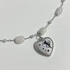 White quartz gemstone heart fairy necklace
