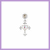 Holographic cross rhinestone piercing