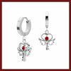 Angel key drop hoop earrings