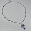 Heart angel blue drop pearl crystal necklace