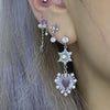 Purple Heart sun drop set earrings and piercing