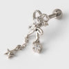 Heart ribbon star drop piercing