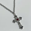 Red and black cross chain necklace