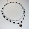 Black tourmaline chrome double necklace