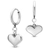 Flat 3d heart hoop earrings