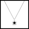 Sterling silver black floral necklace