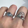 Aqua gemstone antique sterling silver ring (pre-order only)