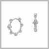 Bling cross ball hoop earrings