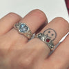 Heart aqua gem stone sterling silver melt ring(pre-order only)