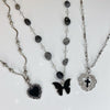 Butterfly black tourmaline gemstone necklace