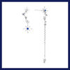 Mix and match blue ball sun chain drop earrings