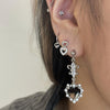 Double heart hoop earrings