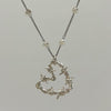 Heart twist thorn sterling silver necklace