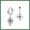 Angel key drop hoop earrings