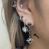 Cupid cross heart drop earrings