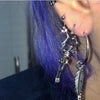Skeleton hanging double hoop piercing and earring