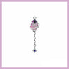Pink gem cross drop piercing
